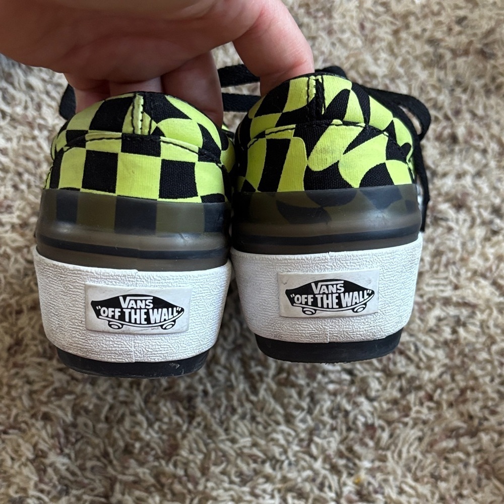 Vans Sneakers - Black and Neon Yellow Checkered - Picture 3 of 6